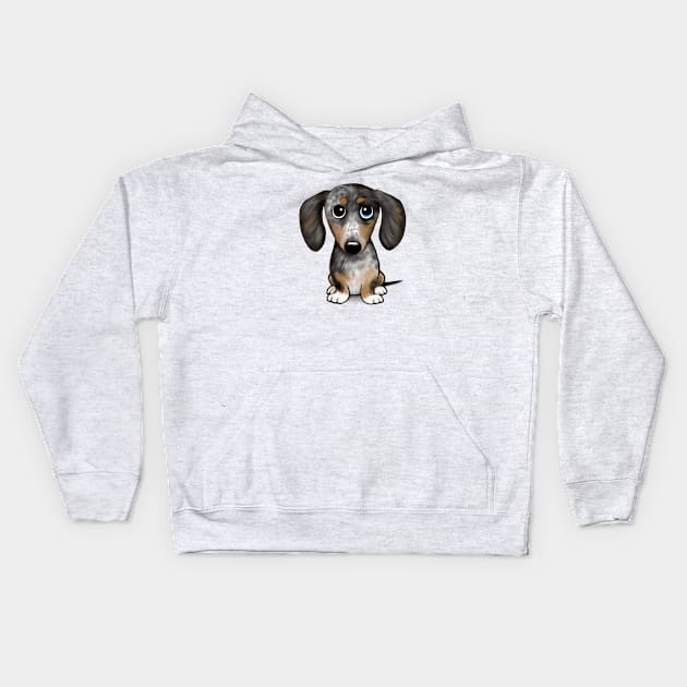 Merle Dapple Dachshund Cute Wiener Dog Kids Hoodie by Coffee Squirrel